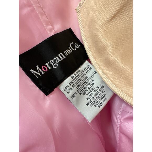Morgan and Co. Vintage Pink 90s Y2K Fairy Rhinestone Strapless Formal Prom Dress - Picture 5 of 5